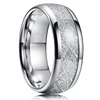 Bagues en titane et acier pour hommes, couleur violette, incrustation de coquille d'ormeau colorée, anneaux en acier inoxydable pour hommes, bijoux de mariage