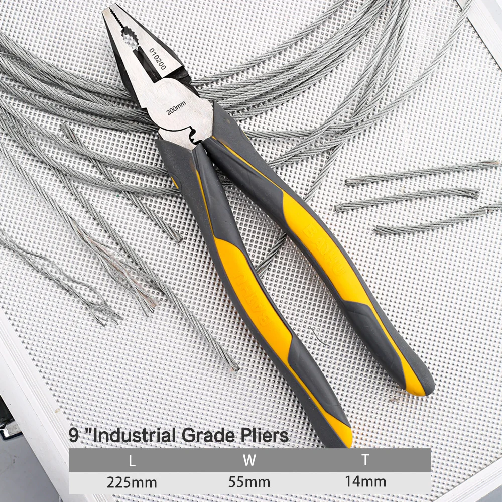 Профессиональные инструменты, плоскогубцы, набор для зачистки, щипцы, резак, игла, щипцы для носа, зачистка обжимка проводов, многофункциональные ручные инструменты - Цвет: 9 inch yellow