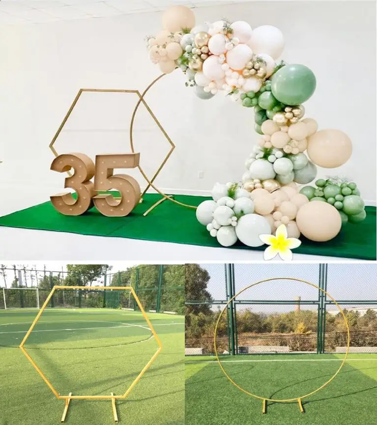 

2PCS Wedding Wreath Garland Pergola Iron Circle Arch Balloons Rack For Birthday Party Baby Shower Table Centerpieces DIY Props