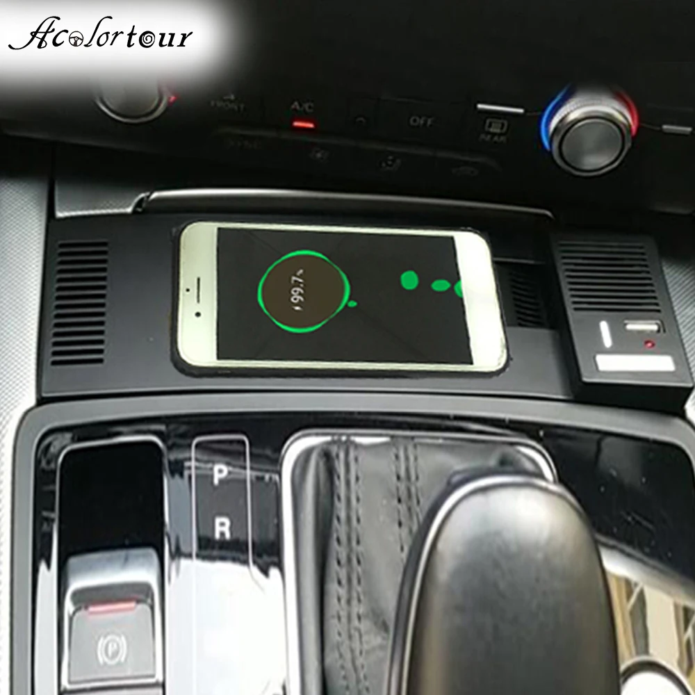 usb charger qc3.0 quick charging ports  plug in socket lighter adapter For Audi A6 C7 RS6 A7 2017 2018 car qi wireless charger