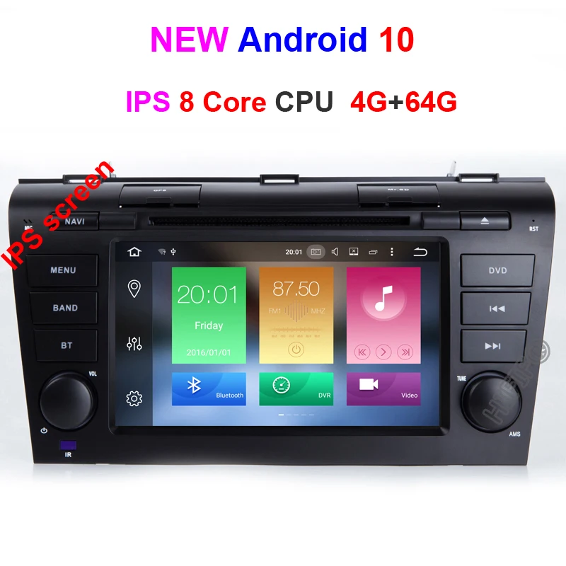 Octa Core 4G 64G DSP ips 1024*600 8 Core 64G rom 7 ''Android 10 автомобильный dvd-плеер для MAZDA 3 2004-2009 gps навигация новейшее радио+ Бесплатные 8g карты - Цвет: Octa Core 4G 64G