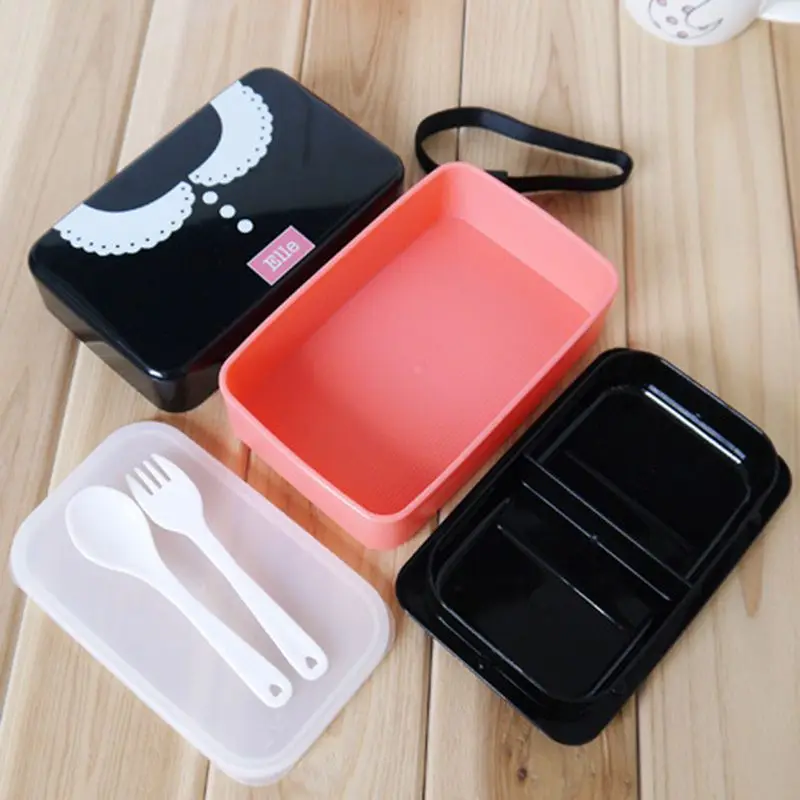 730 мл Ланч-бокс Bento box для девочек, леди, детей, ланчбокс для суши, контейнер для еды с обеденной утварью, для микроволновой печи, применимый розовый
