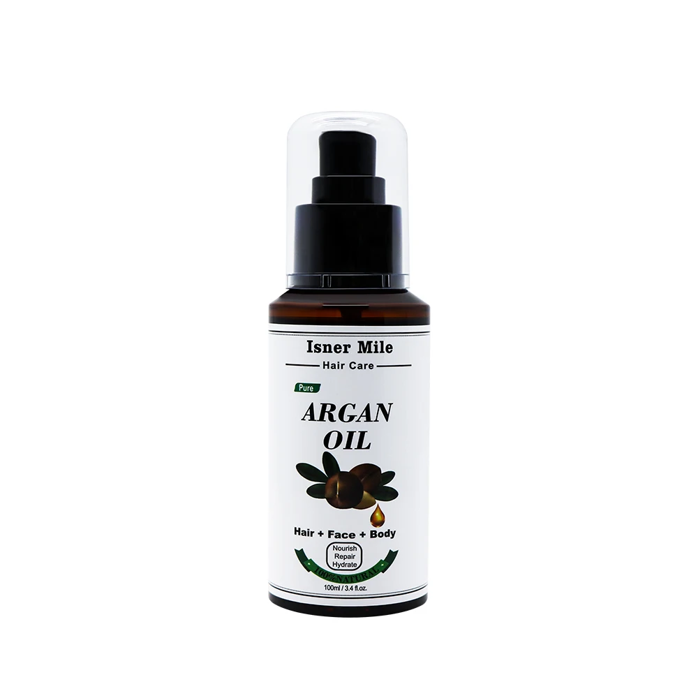 Argan Oil ISNER MILE, 100 мл, аргановое масло, уход за волосами, эссенция, быстрый мощный рост волос, жидкое средство от выпадения волос, сыворотка для восстановления волос - Цвет: Argan Oil