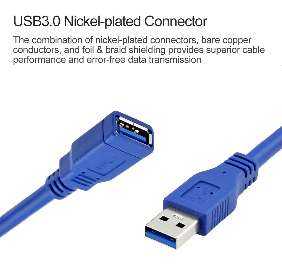 USB3.0 Удлинительный Кабель USB 3,0 кабель штекер для синхронизации данных быстрая скорость шнур разъем для ноутбука ПК Принтер жесткий диск