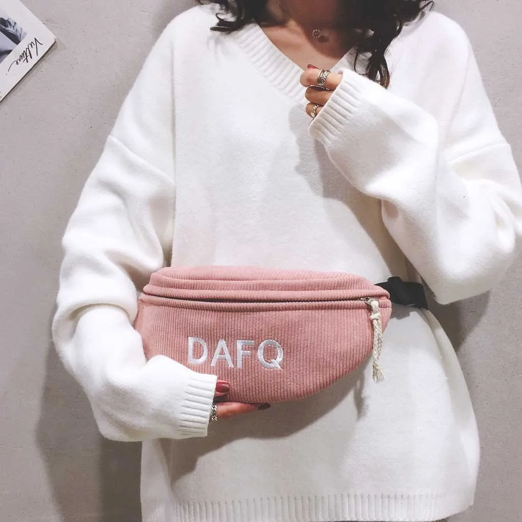 Chest Bag Women Corduroy Simple Shoulder Messenger Package Casual Pocket Fashion Chest Bag Package Crossbody Bags For Women#R5