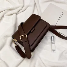 Новинка, винтажные сумки через плечо из искусственной кожи для женщин, одноцветные маленькие сумки через плечо, женские роскошные дорожные сумки