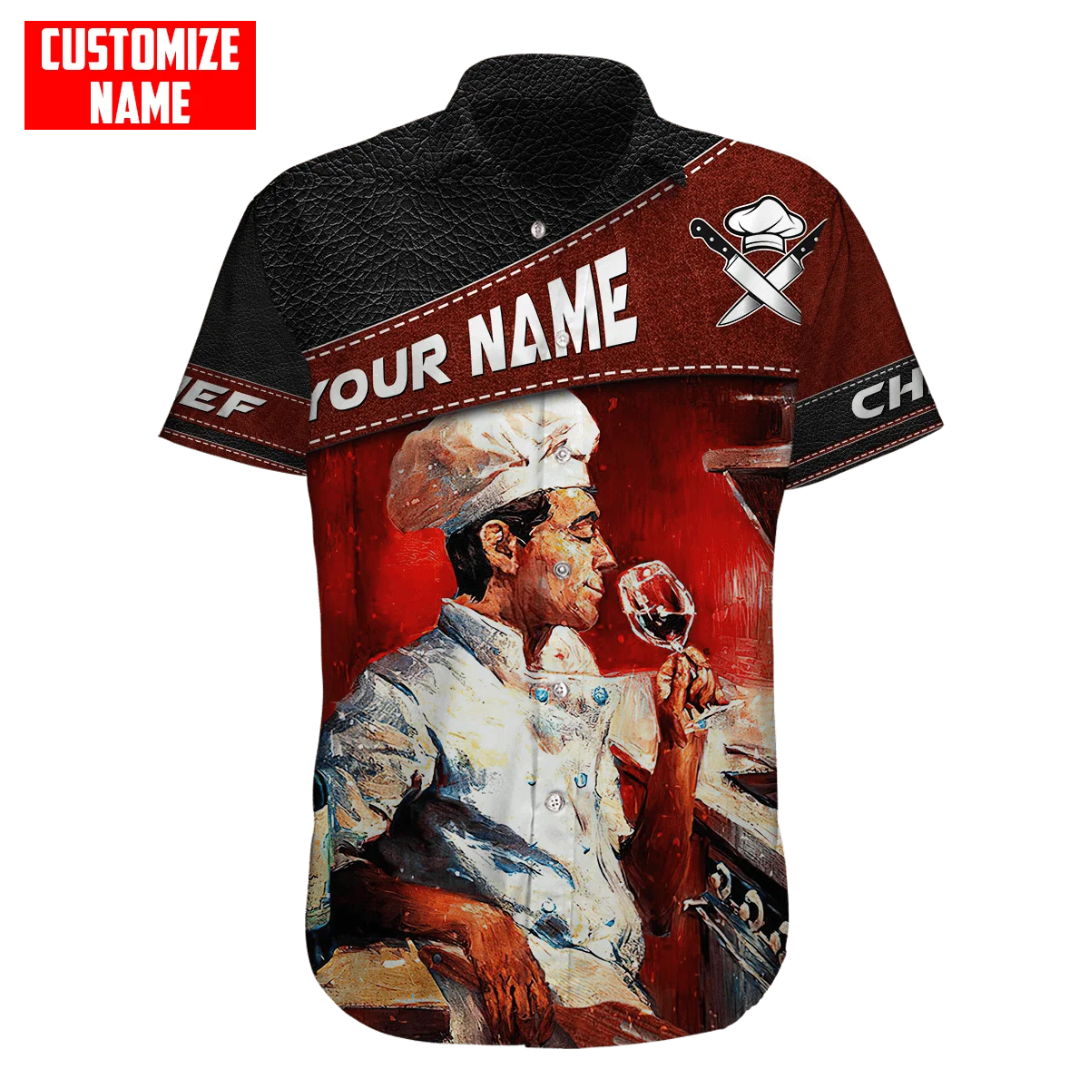 2022 heißer Verkauf Sommer Hawaii Kurzarm Shirts Benutzerdefinierte Name Meister Chef 3D Gedruckt Hawaiian Shirt Herren Casual Strand Hemd XW-02 – Detail 4