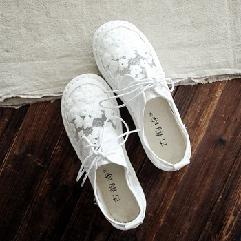 

New shallow mouth single shoes bud mesh surface soft bottom breathable flat shoes literary retro casual shoes.