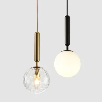 

Nordic Glass Chandelier Round globe Pendant Lamp living room Luminaria Art Deco Lighting kitchen Fixture hanging lamp