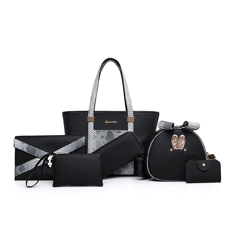 

Brand WOMEN'S Bag 2018 Spring And Summer New Style Fashion Different Size Bags Six Pieces Set Fashion Snakeskin Shoulder Female