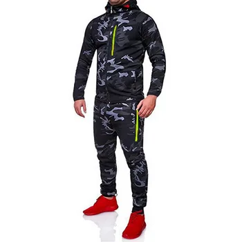 

Vogue Camouflage Jacket Sets Men Camo Printed 2Pc Sportwear Male Tracksuit Top Pants Suits Hoodie Coat Trousers Autumn Nice