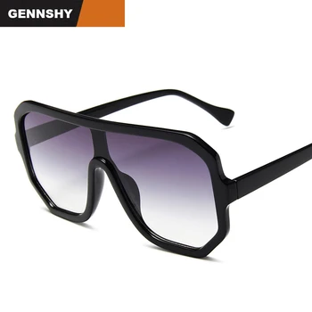 

2019 New Big Frame Sunglasses Men Unique One Piece PC Lenses Sunglasses Brand Design Fashion Oversize White Eyeglasses Women