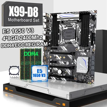 

JINGSHA X99 D8 LGA2011-3 motherboard set with Xeon E5 1650 V3 3.5GHz 6 Core and 4pcs 8gb ddr4 ECC REG RAM support USB 3.0