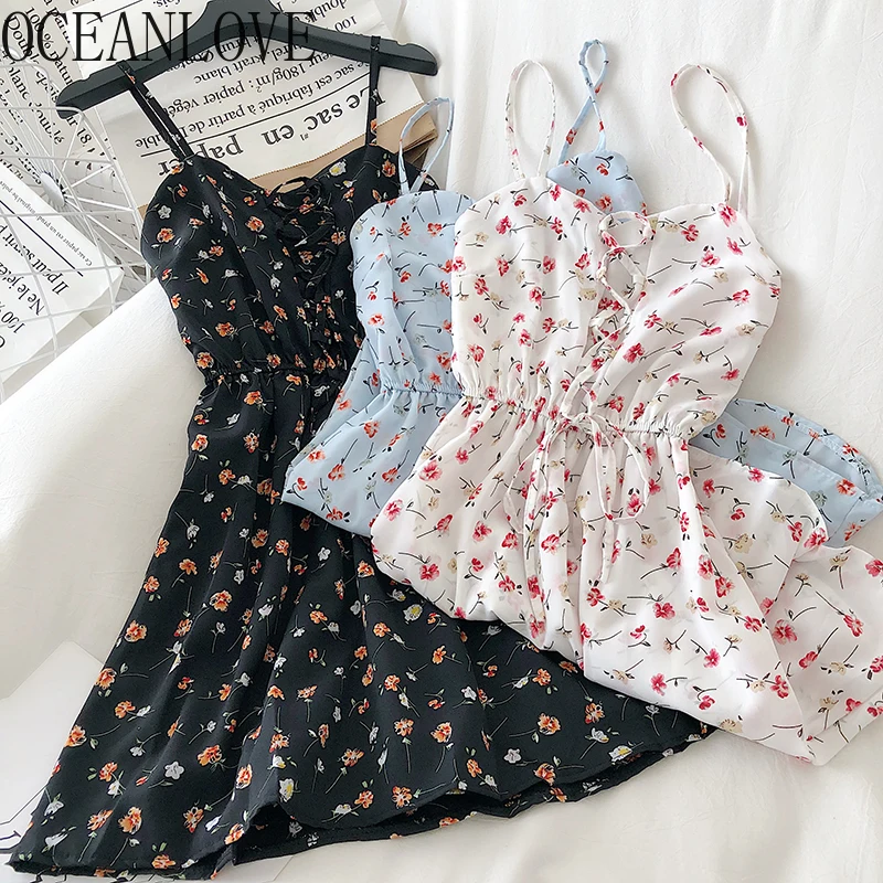 Женское платье с цветочным принтом OCEANLOVE, весенне-летнее платье трапециевидной формы с v-образным вырезом и высокой талией в Корейском стиле... Женское платье с цветочным принтом OCEANLOVE, весенне-летнее платье трапециевидной формы с v-образным вырезом и высокой талией в Корейском стиле...