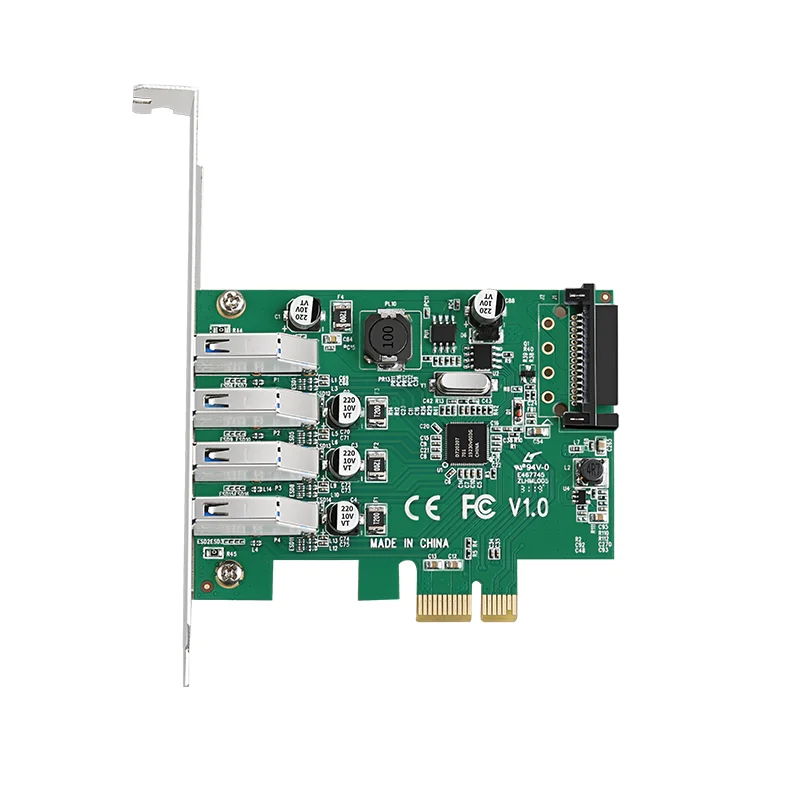 Высокое качество 5 Гбит/с 4 порта USB 3,0 концентратор для PCI-E PCI express 1X расширения Riser Card с SATA разъем питания