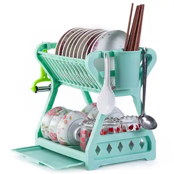 

Kitchen Storage Rack Multifunctional Dish Drain Rack Kitchen Utensil Holder Plastic Dish Drainer Kitchen Reusable Organizer Rack
