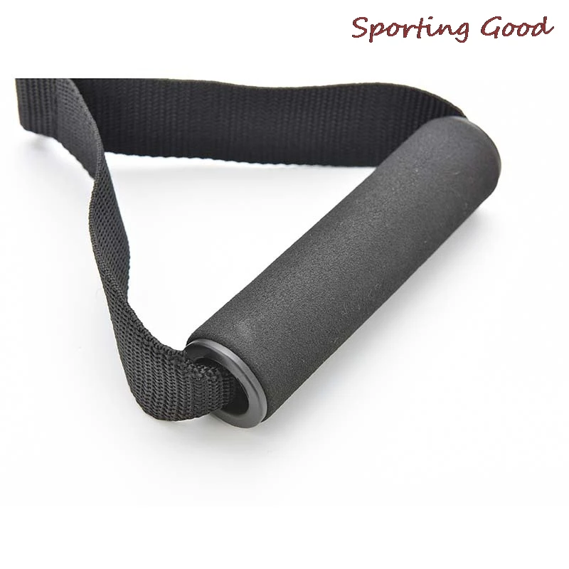 2PCS Black D Ring Pull Rope Handle Arm Tricep Pulldown Training Rope Handle V Bar Gym Training Arms Strength Fitness Accessories