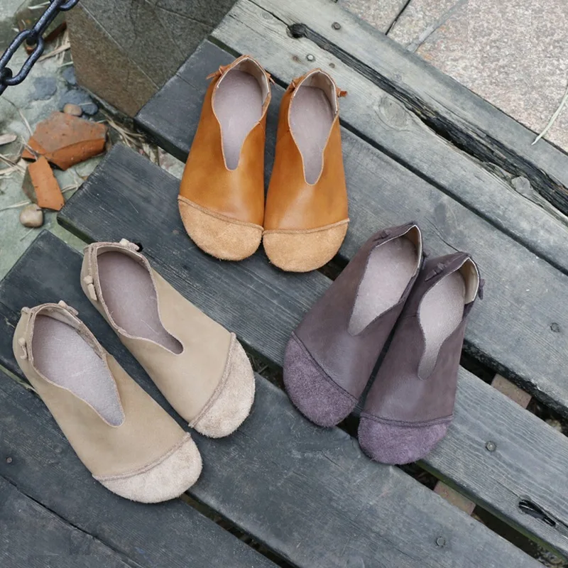 

Platinum di si Genuine Leather Retro Artistic Sen WOMEN'S Shoes Joint Full-grain Leather Soft Anti-slip Flat Deodorizing Shoes