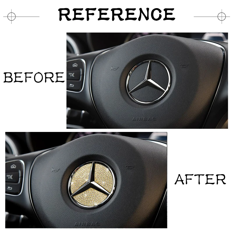 Для Mercedes Benz Аксессуары C Класс W204 W205 AMG Bling Наклейка Детали интерьера Украшения Отделка Ремонт Кристалл Сияющий Золотые наклейки Наклейка Женщины Мужчины Рулевое колесо ПЕРЕКЛЮЧАТЕЛЬ ПЕРЕКЛЮЧАТЕЛЯ ПЕРЕКЛЮЧ