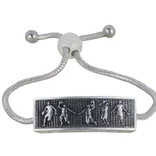 Регулируемый баскетбольный браслет с горкой для мужчин, серебряная цепочка со змеей, браслеты на заказ, мужские спортивные хип-хоп ювелирные изделия, новинка