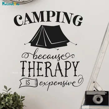 

Camping Because Therapy Is Expensive Vinyl Wall Decals Gifts Home Decor Living Room Kids Boys Room Self-adhesive Sticker YT3754