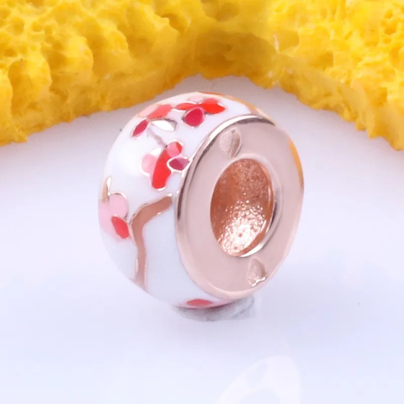 

Original 925 Sterling Silver Bead Creative Peach Blossom Isolation Beads Fit Pandora Women Bracelet & Necklace Diy Jewelry