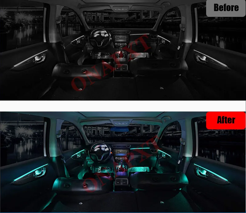 Auto For Nissan Qashqai 2019 Button Control Decorative Ambient Light 64