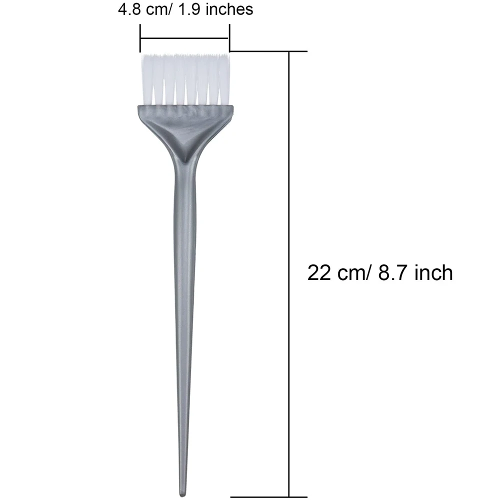 5 Pack Hair Dye Comb Coloring Brushes Hair Dyeing Kit Handle Professional Salon Barber Hair Bleach Tinting DIY Tool Silver Grey