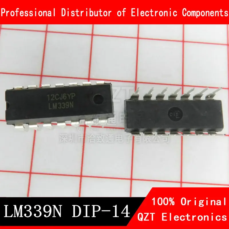 10PCS LM339N DIP14 LM339 DIP 339N DIP-14 Quad Single Supply Comparators new and original IC 10pcs lot lm339dt lm339d lm339 339 sop14 chipset 100% new