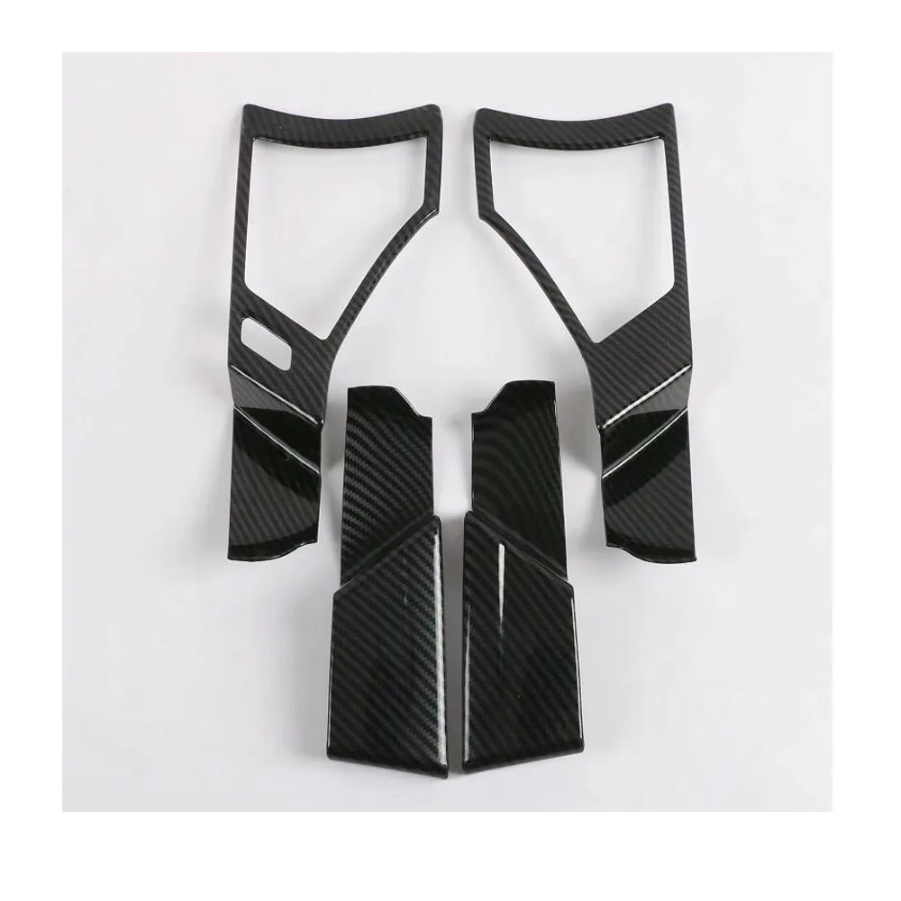 Carbon Fibre Для Мазда 3, Мазда 3, Axela M3,, автомобильный чехол, накладка, АБС-пластик, хром/углеродное волокно, внутренняя ручка, рама для чаши, лампа, 4 шт - Название цвета: Carbon Fibre