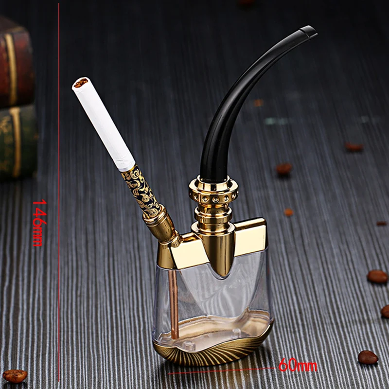 

1Set Tobacco Pipe Filter Shisha Hookah Double Circulation Water Tobacco Pipe Types Cigarette Holder Pipe for Smoking K1223 H
