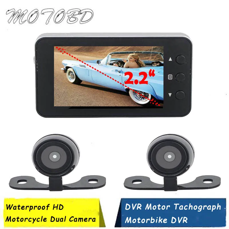 

2.2 Inch Waterproof HD Motorcycle Dual Camera DVR Motor Tachograph Motorbike Special Dual-track Front Rear Moto Recorder