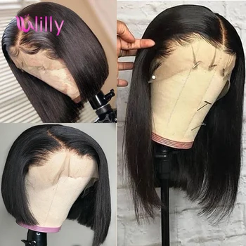 

ULilly Straight Lace Front Human Hair Wigs 13x4 Lace Front Short Bob Lace Wig 150 Density Brazilian Straight Human Hair Wig