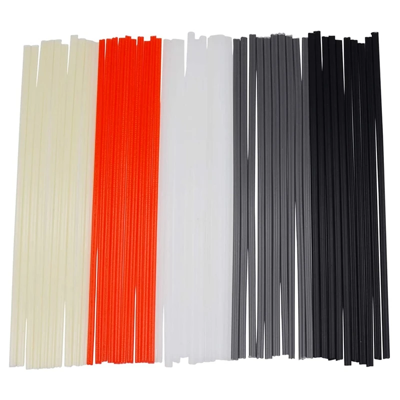 

50PCS Plastic Welding Rods - PP/PVC/PE Plastic Welder Rods for Hot Air Tools 10 Inch (Each Color 10PCS)
