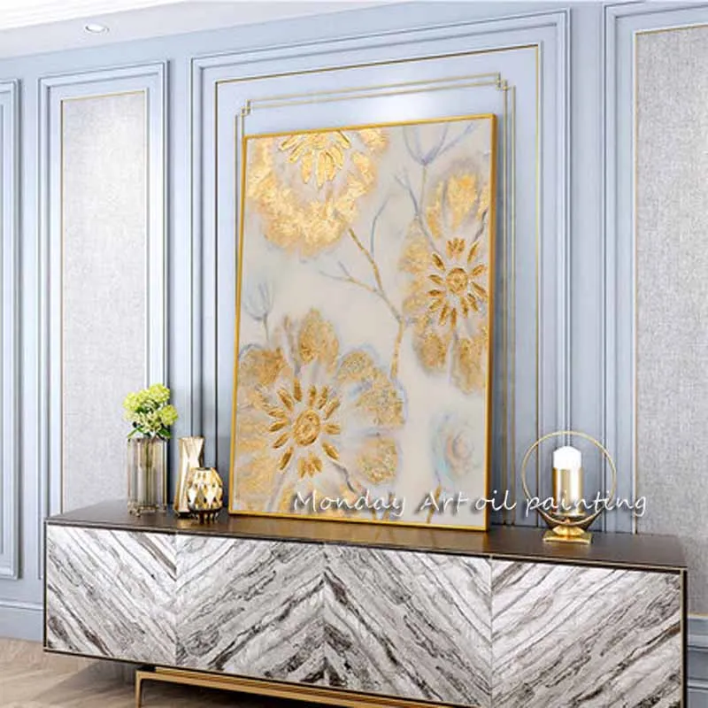 

Abstract gold Oil Painting 100% Hand painted gold canvas Oil Painting home Decoration wall painting art picture for Living Room