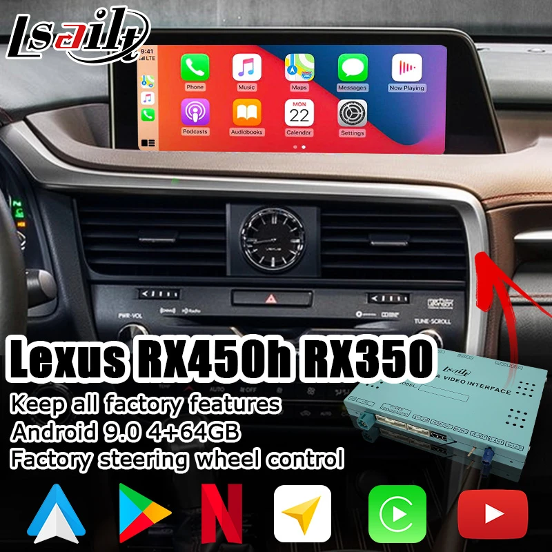 Android / Carplay Interface Box for Lexus RX 2016-2019 12.3 Video Interface with Remote Touch Control RX350 RX450h by Lsailt off road gps