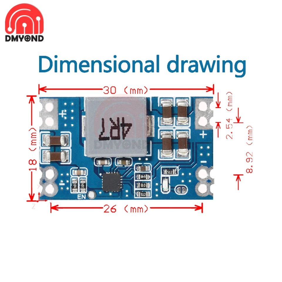 1-10 Pz Mini DC-DC 12-24 V A 5 V 3A Step Imbotture Modulo Di Alimentazione Convertore Buck Di Tensione Regolabile 97.5% 1.8 V 2.5V3.3V 5 V 9 V 12 V - Foto 7
