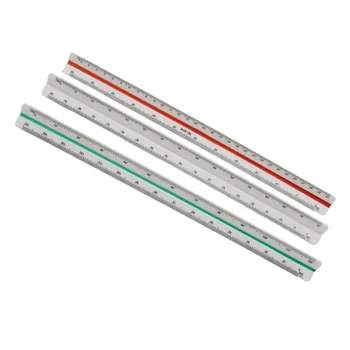 

30cm Triangular Scale Triangle Metric Scale Ruler 3 Sides Color Coded for Architect Engineer Technical Measuring Tool Plastic