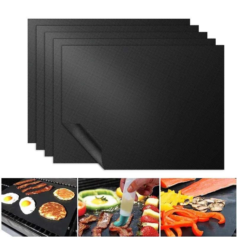 

Reusable Non-stick BBQ Grill Mat Baking Mat Cooking Grilling Sheet Heat Resistance Grill Mat Easily Cleaned Kitchen For Party