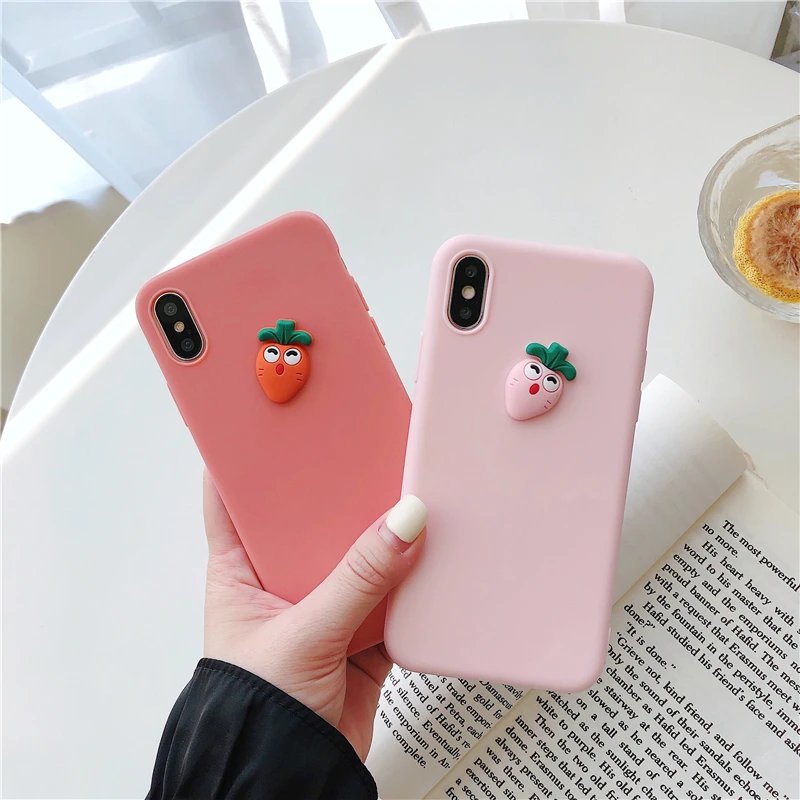 Cute 3D Carrot Funny Case For Samsung Galaxy A50 A20 A30 A60 A70 A20E A10E A80 A10S A20S M10 M20 M30S Cover