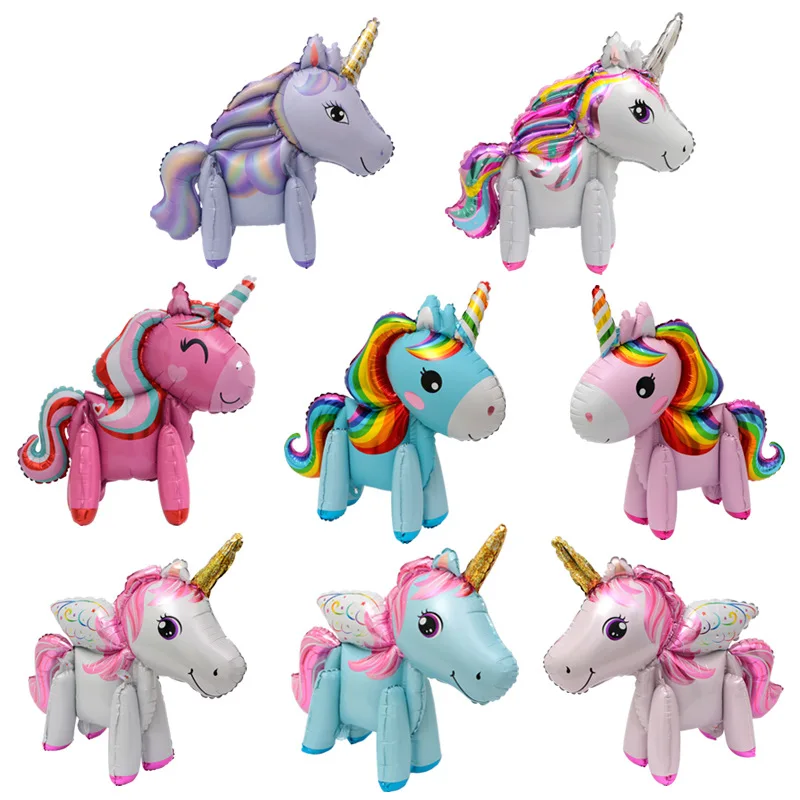 

New 3D Assembled Three-dimensional Unicorn Aluminum Film Balloon Birthday Party Decorations Kids Foil Balloons My Little Pony