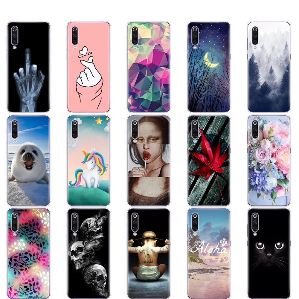 

For xiaomi mi 9 case Cartoon Silicone Soft TPU back Cover For Xiaomi Mi9 Xiaomi 9 SE Case Phone Shell protective bag bumper etui