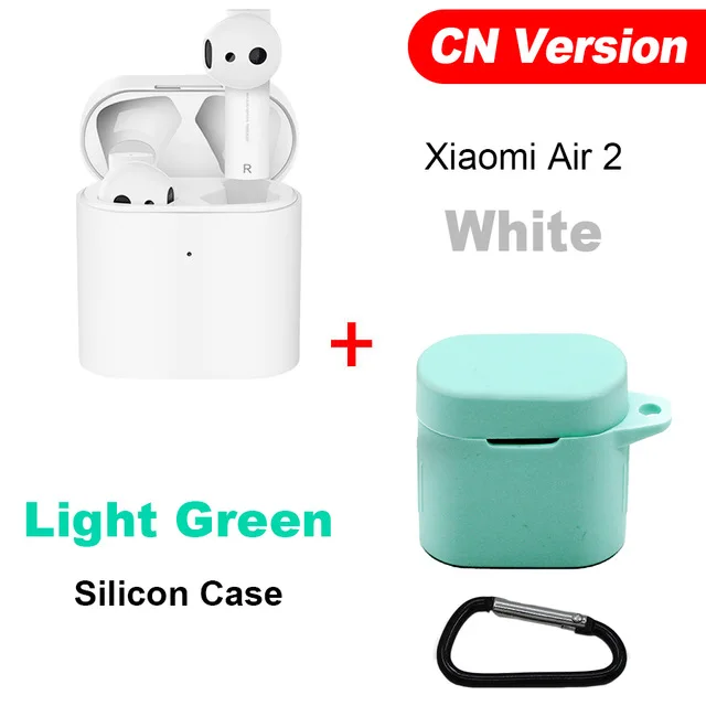 CN N Lit Green Case Оригинальные беспроводные наушники Xiao mi Air 2 TWS Airdots Pro 2 mi Air 1 True ENC Bluetooth 5 Tap управление голосом LHDC Dyna mi c - Цвет: CN N Lit Green Case