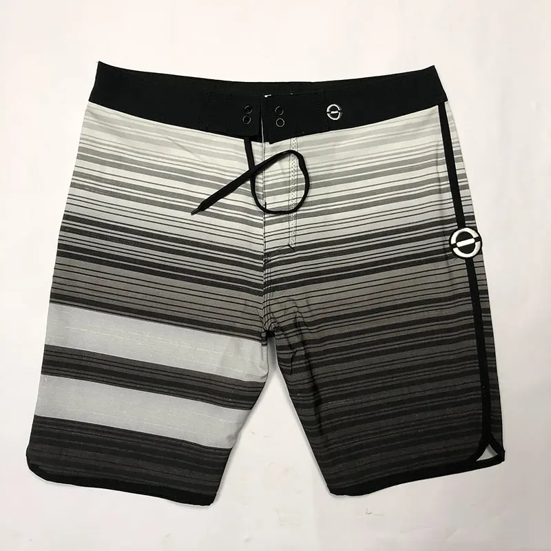 Black Striped 2 Новые тонкие водоотталкивающие эластичные летние шорты, мужские пляжные шорты, мужские пляжные шорты-бермуды - Цвет: Black Striped 2