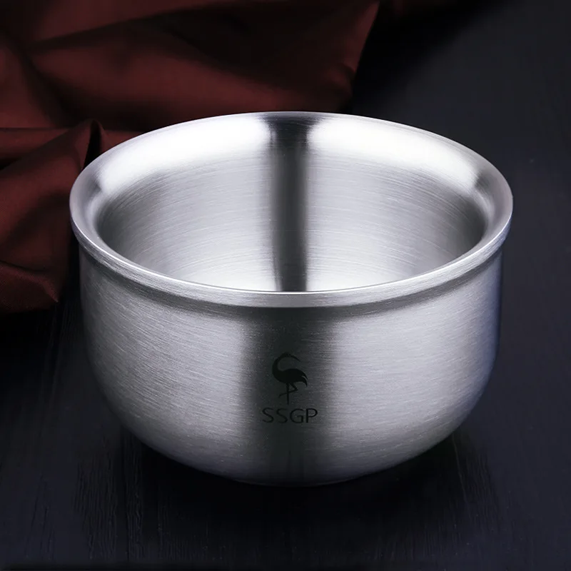 

Manufacturers 304 Stainless Steel Bowl Children Insulated Heat Resistant Adult Bowl Double Layer Instant Noodle Bowl Soup Bowl K