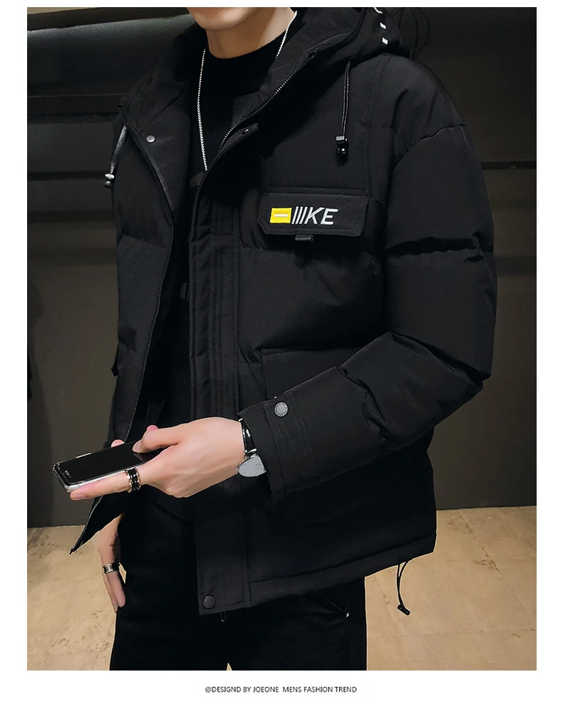 Liketkit Men's Winter Parkas Male Pockets Solid Thick Safari Hooded Jackets Coats Men Oversize Windbreaker Plus Size L-8XL
