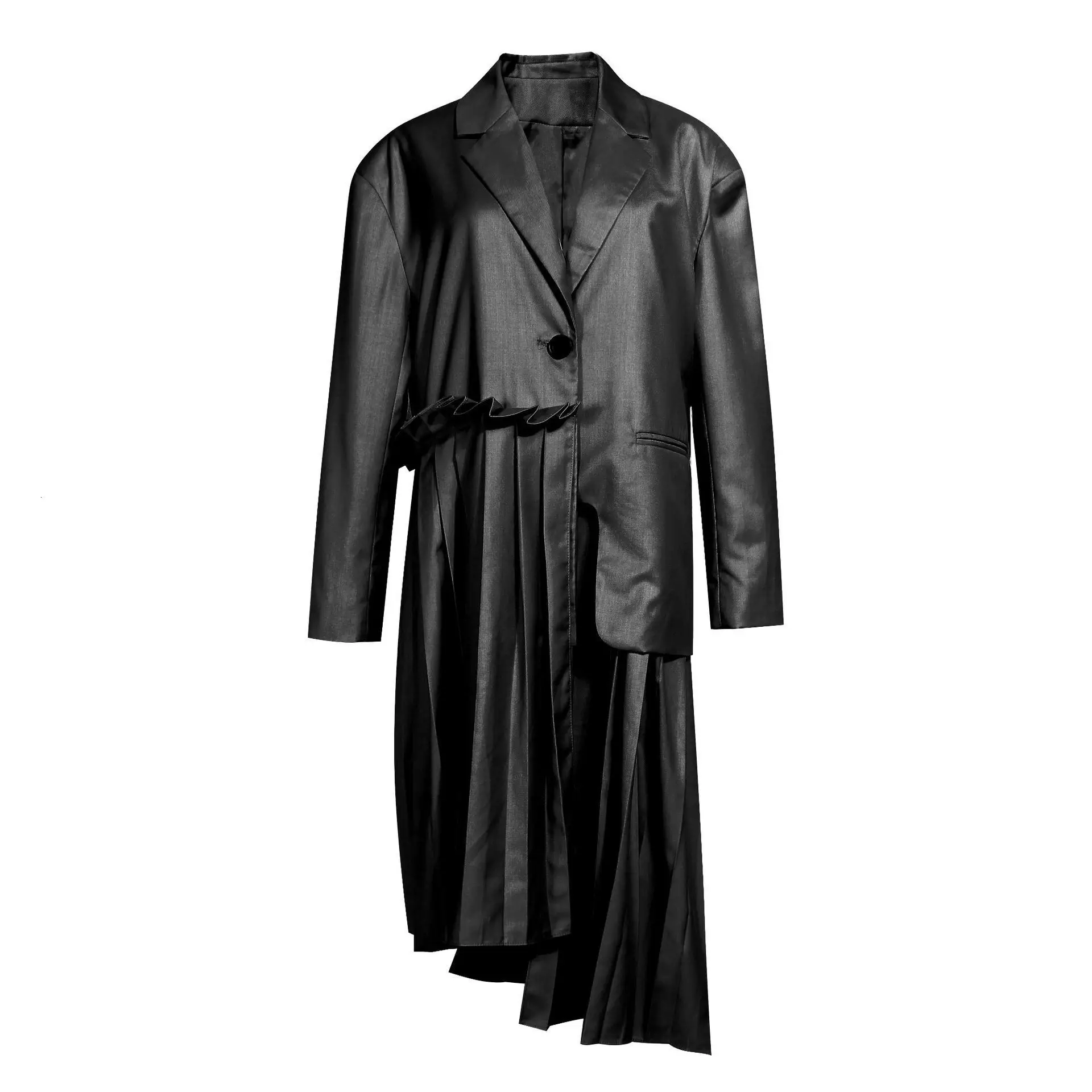 TVVOVVIN Asymmetrical Windbreaker Female Autumn Winter New Trench Coat for Women Wild Cotton Irregular Women Clothing B016