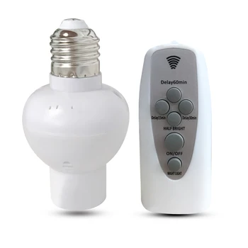 

Wireless Remote Control Lamp Holder Dimmable E27 Socket 220V Bulb LED Night Light With Timer