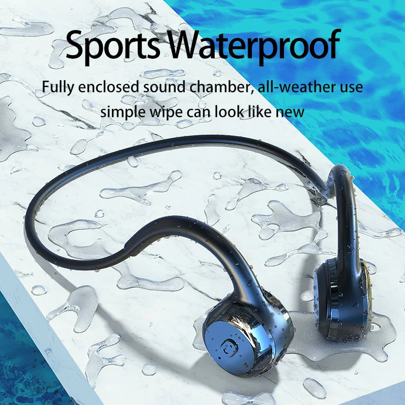 DOSII B16 Wireless Sports Earphone Bluetooth 5.0 True Bone Conduction Outdoor Running Waterproof Headphones with Microphone