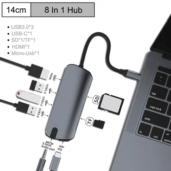 

USB HUB Type C With HDMI RJ45 PD Charge SD Card Reader USB-C Hub Type-C Plitter For Macbook Pro Laptop Accessories Multi HUBUSB